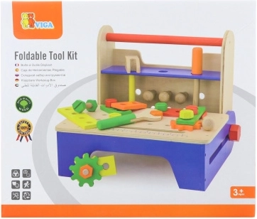 Wooden Screw Set with Tools and Foldable Workbench