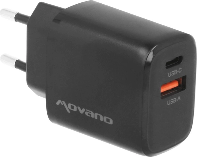 Deux ports : USB‑C PD + USB‑A
