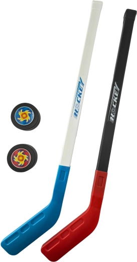 Sporto hockeysticks met pucks