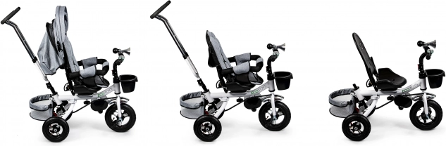 360° swivel seat for riding facing the parent or forward