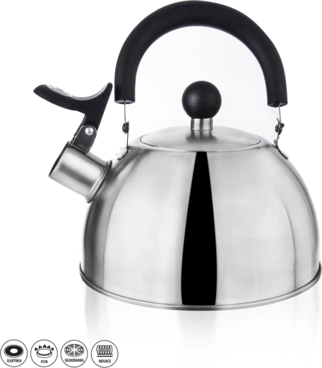 Edelstahl-Pfeifkessel matt 2 l