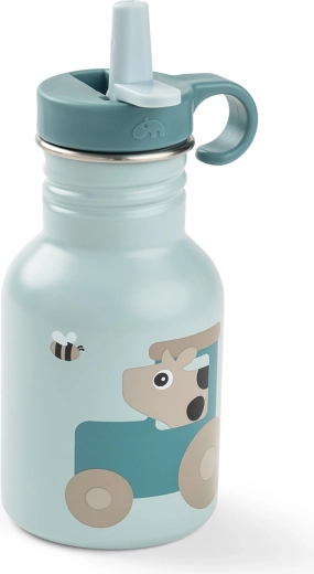 Gourde enfant en acier inoxydable Done by Deer Tiny farm bleue 350 ml