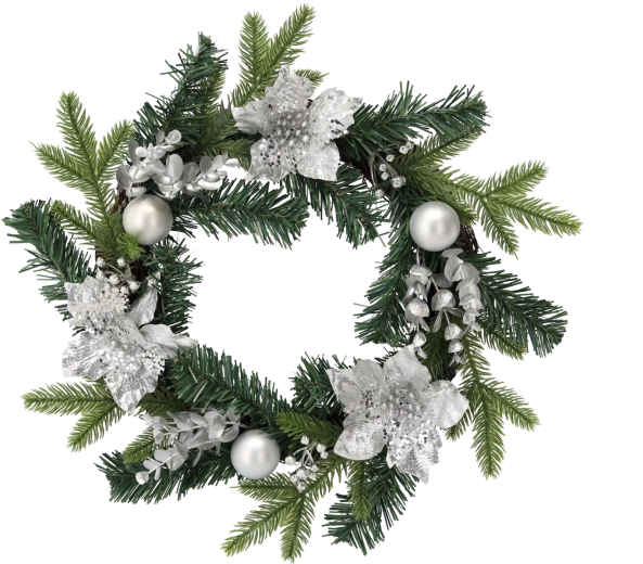 Silver Christmas Wreath 40 cm