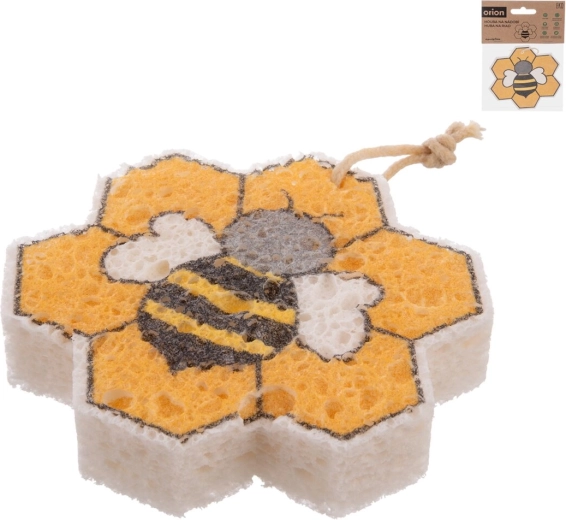 ECO dishwashing sponge made of cellulose and cotton with a bee motif