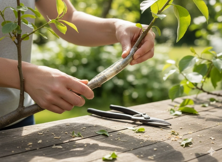 Firm yet gentle scion binding