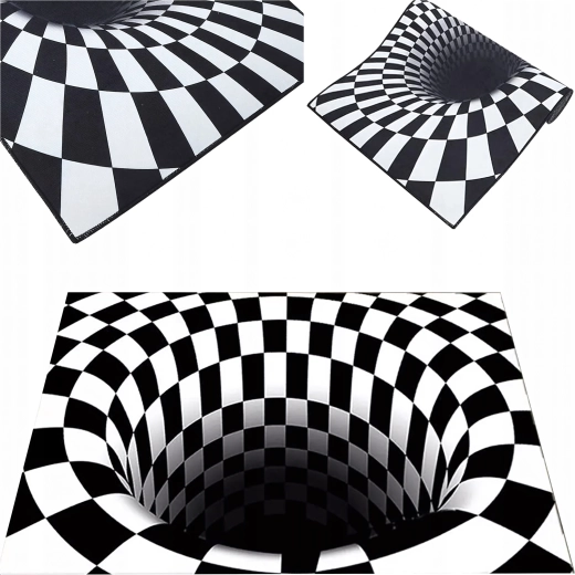 Rug and Doormat with 3D Illusion of a White Abyss 50 × 80 cm