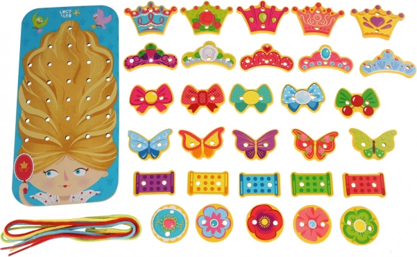 Houten rijgset Prinses LUCY & LEO