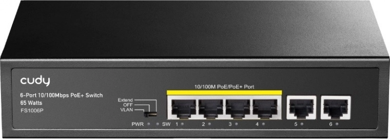 Cudy 6-Poorts PoE+ Switch 10/100 Mbps
