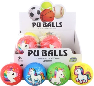 Zachte bal met eenhoorn 10 cm