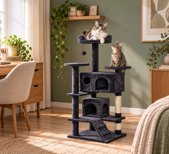 Mehrstöckiger Bereich für aktive Katzen