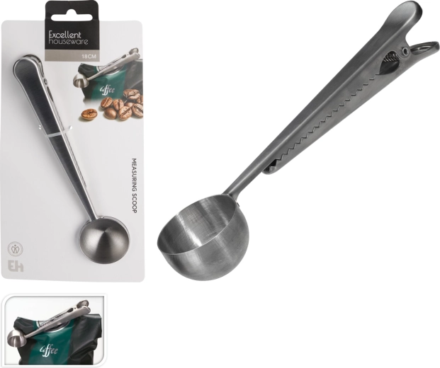 Cuillère doseuse à café avec clip – noir mat