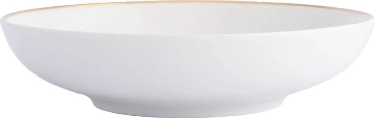 Deep porcelain plate Bella Złota Linia 20 cm, cream with a gold rim