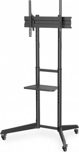 support TV mobile avec étagère pour 37–70", charge 50 kg, VESA jusqu’à 600 × 400
