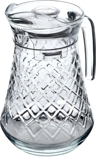 Dickes Glas mit dekorativer Reliefstruktur