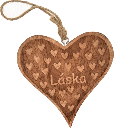 Hängedekoration Herz aus Mangoholz „Liebe“