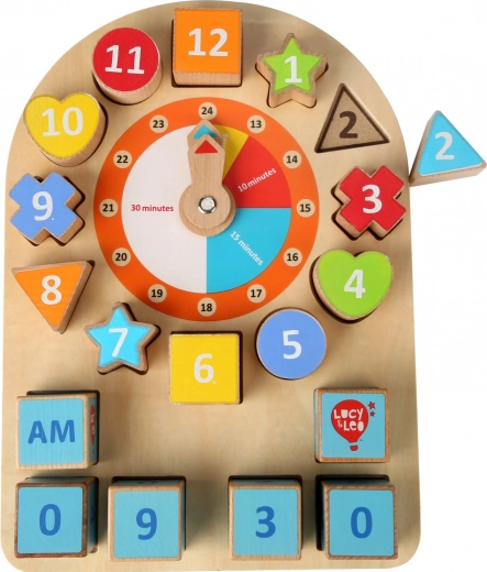 Wooden Clock and Shapes LUCY & LEO – Montessori Educational Game