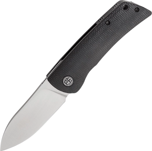 Petrified Fish Flavorist zakmes Spear Point 8 cm, satijn, zwarte Micarta