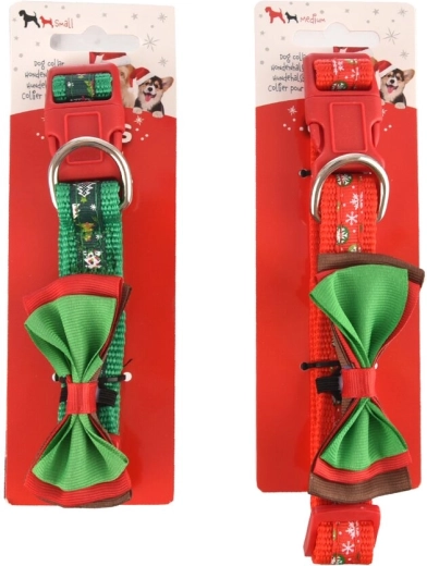 Collier de Noël pour chien en polyester (mix de 2 designs)