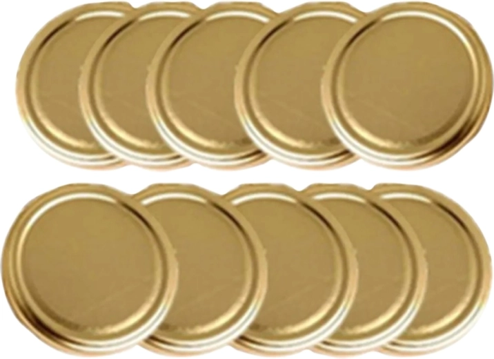 Goldene Metalldeckel für Einmachgläser 82 mm (10 Stück)