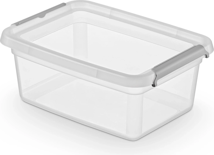 Basestore Aufbewahrungsbox mit Deckel und Clips 12,5 l