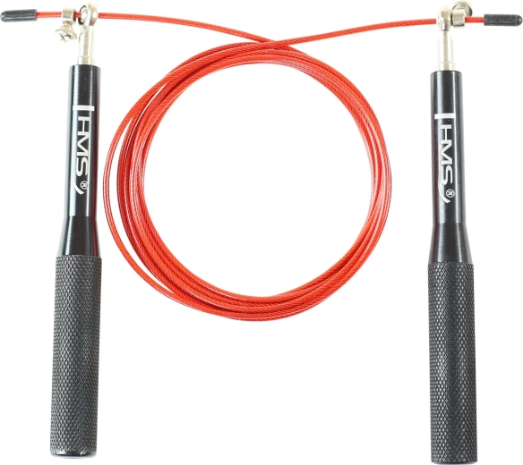 Snel springtouw HMS met aluminium handgrepen, rood