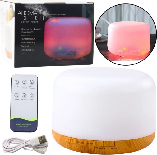 Diffuseur d’arômes ultrasonique et humidificateur d’air 300 ml avec LED et télécommande