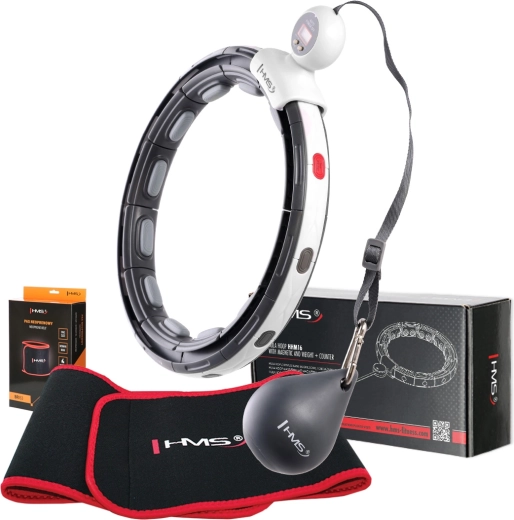 Hula hoop de massage HMS avec aimants, poids rotatif, compteur et ceinture amincissante en néoprène
