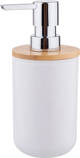 Distributeur de savon avec pompe et couvercle en bambou
