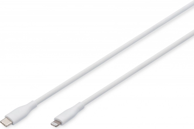 Câble en silicone USB‑C vers Lightning, USB 2.0 60 W, certifié MFi, 1 m Blanc