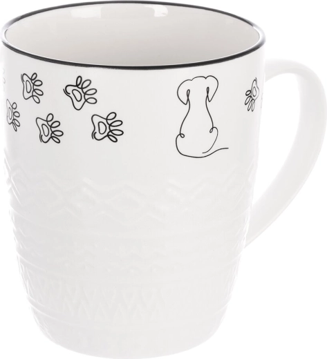 Cute dog and paw-print motif