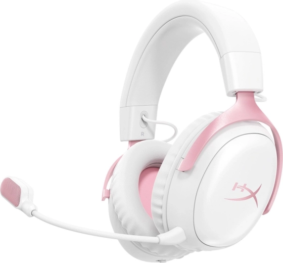Casque gaming sans fil HyperX Cloud III S blanc-rose