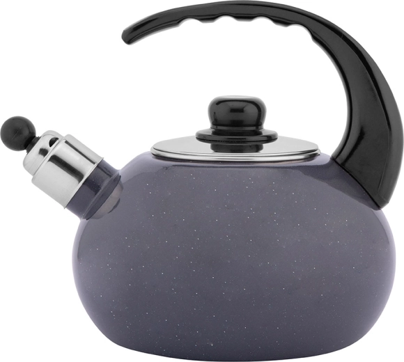 Enameled water kettle 2.5 l, gray speckled