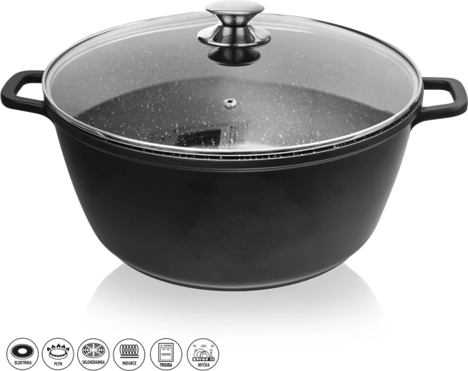 Grande Pot with Non-Stick Granite Coating and Lid, 32 cm, 9.7 L