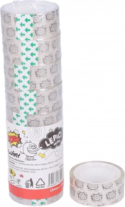 Transparante plakband 18 mm x 10 m, 8 stuks