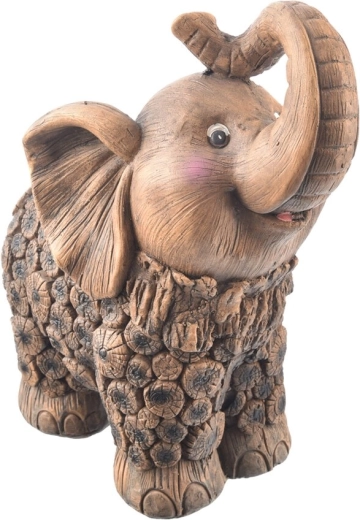 Keramische decoratie olifant RONA met houtlook 42 cm