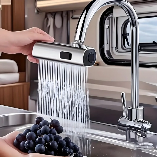 Kitchen faucet attachment with aerator and adapter – 3 flow modes