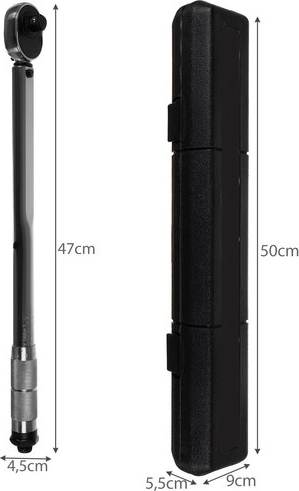 Dynamometrische sleutel Bigstren 1/2" met doppen 17/19/21 mm en verlengstuk