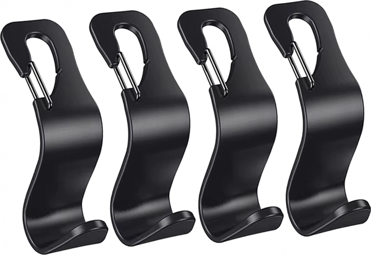 Set mit 4 Haken für die Auto-Kopfstütze – Halter für Taschen und Einkäufe