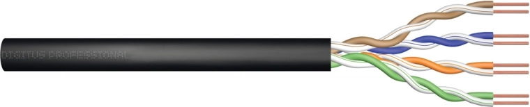 Digitus Cat 5e U/UTP 100 m Black Outdoor Gel-Filled Installation Cable