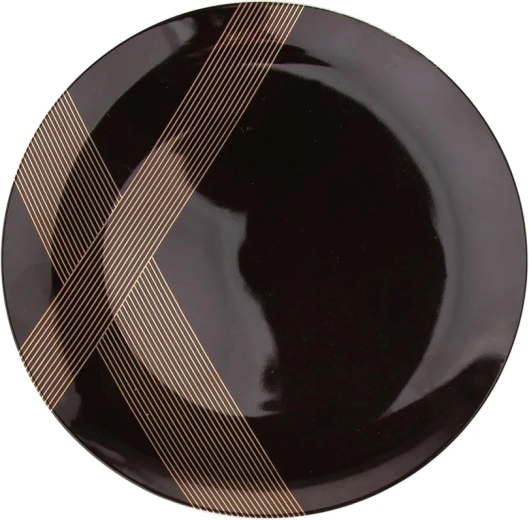 Altom Design Modern Art dessert plate 20 cm, black with gold decoration