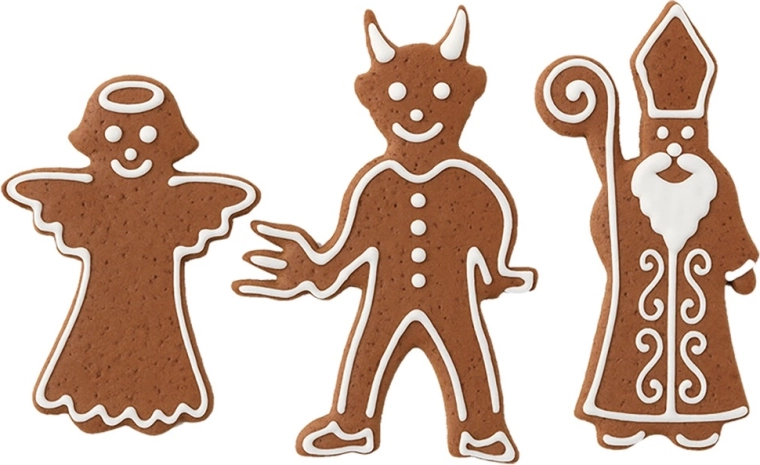 Three iconic Christmas shapes