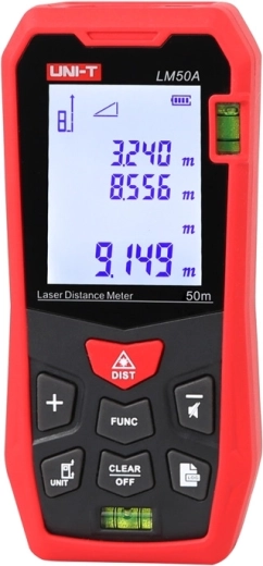 Backlit display and built-in spirit levels