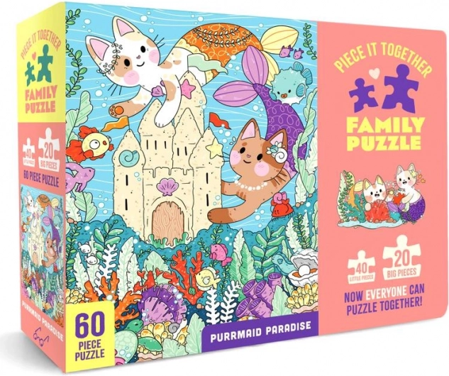 Family Puzzle Purrmaid Paradise 60 Pieces – Chronicle Books
