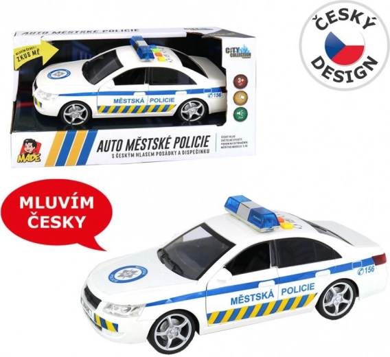 City police car with Czech voice and siren light