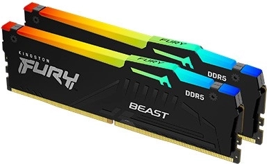Mémoire Kingston Fury Beast RGB DDR5 32GB 6400 CL32 EXPO noir