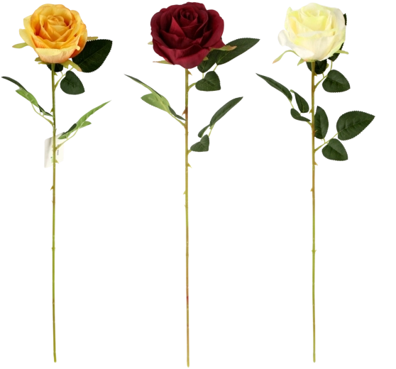 Branche décorative artificielle de rose 63 cm – assortiment de couleurs