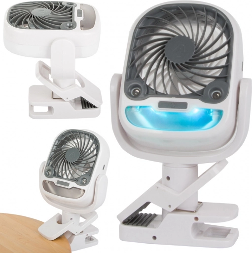 USB Desk Fan with RGB Lighting and 2-in-1 Humidifier
