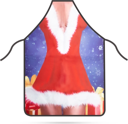 Kerstschort voor dames met een motief van de kerstvrouw