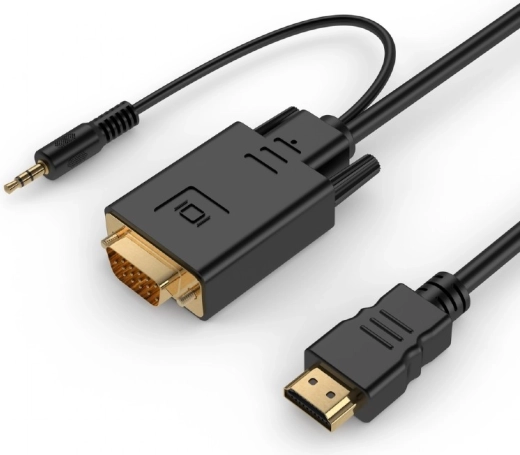 HDMI to VGA converter with 3.5 mm audio, 1.8 m, black