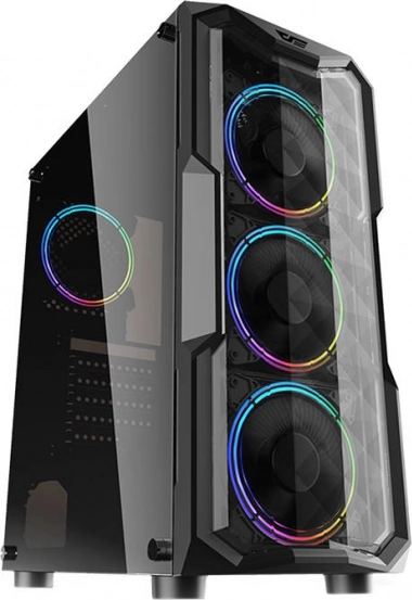boîtier PC Darkflash Aquarius Acrylic noir, midi tower avec verre trempé